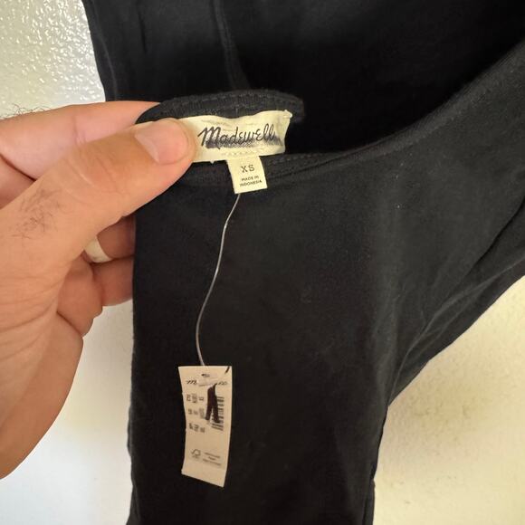 Madewell Low-Back Top WMNS XS Black Pullover Stretch Jersey Slim Fit Sleeveless - Picture 4 of 7
